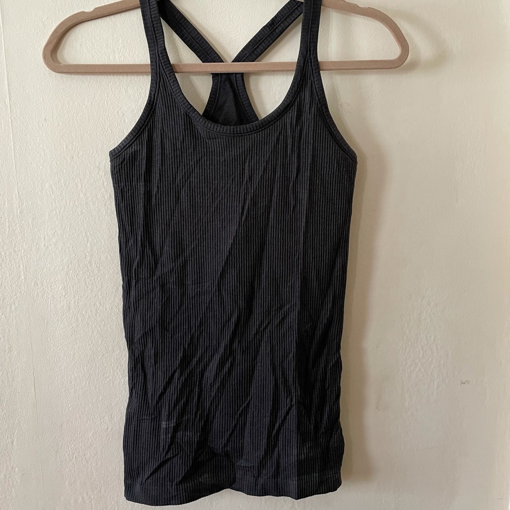 Lululemon Grey Razerback yoga Top